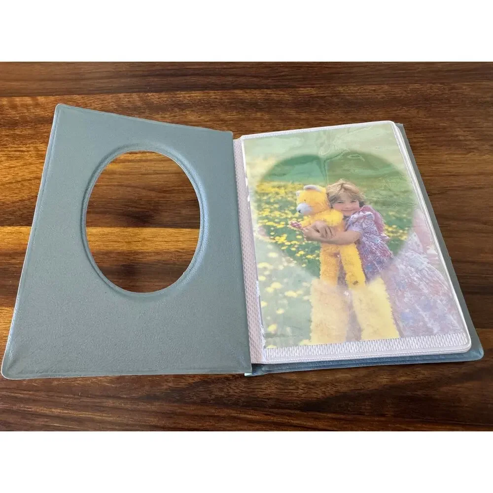 Vintage ‘80s Dusk Blue Window Cut Photo Album for 3 1/2 x 5 Inch Photos